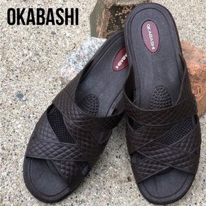 Okabashi Slip On Sandals-Choc Brown-Plastic